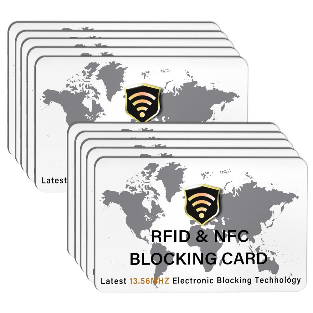 5842 10 Pack RFID Blocking Card NFC Contactless Debit/Credit Card ATM